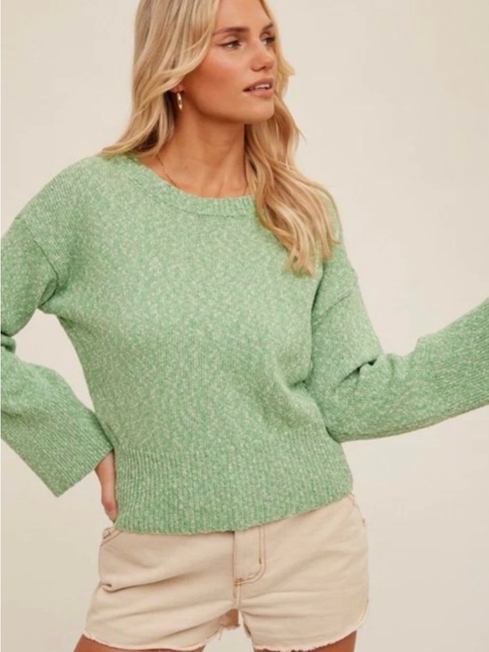 Hem & Thread Sweaters - NWT Pistachio Crewneck Knit Women's Sweater - 100% Cotton